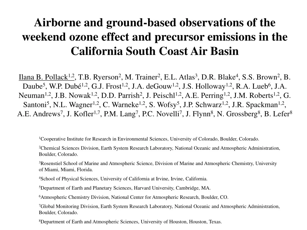 airborne and ground based observations