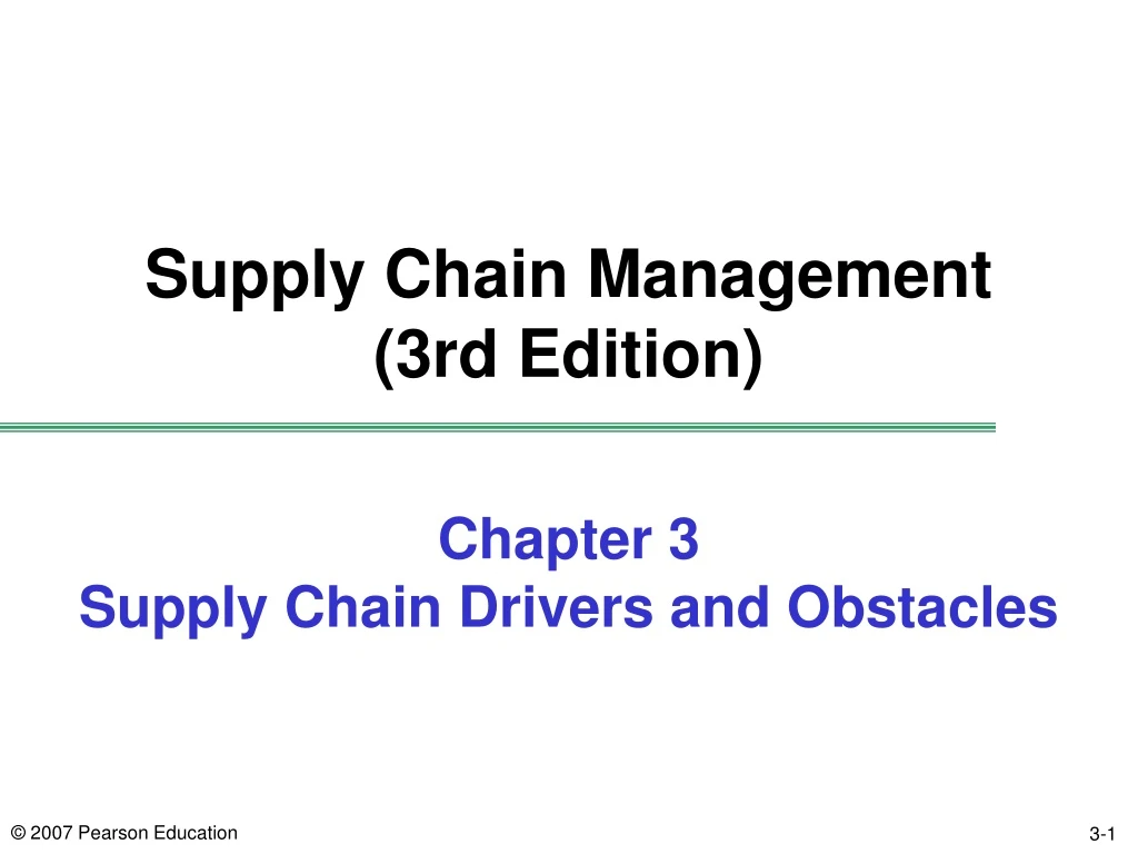 chapter 3 supply chain drivers and obstacles