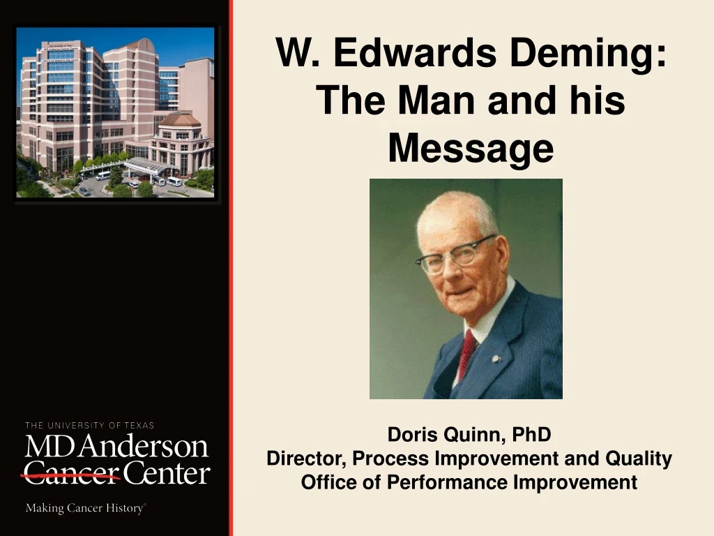 w edwards deming the man and his message