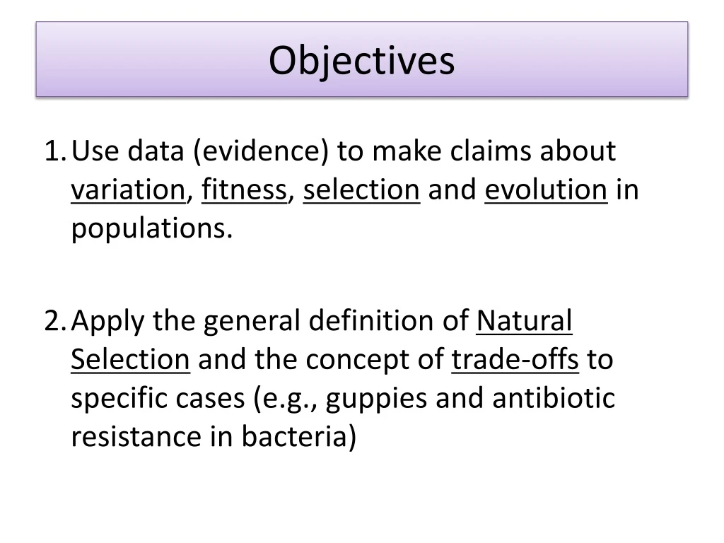 objectives