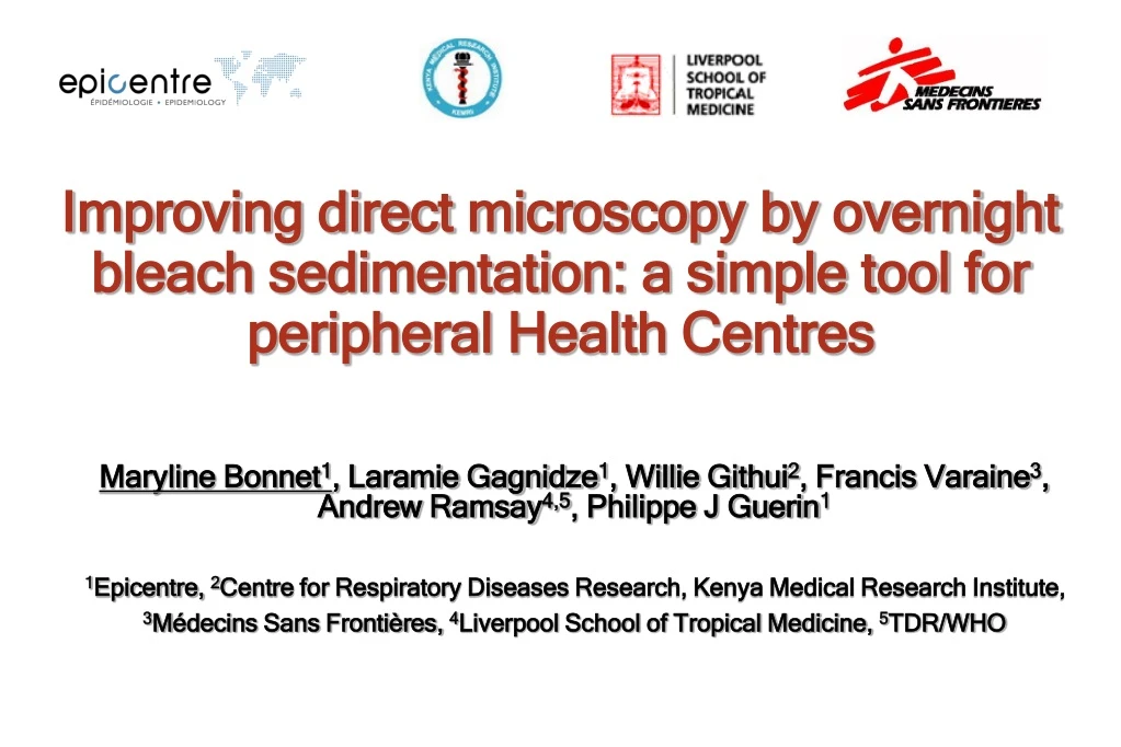 improving direct microscopy by overnight bleach