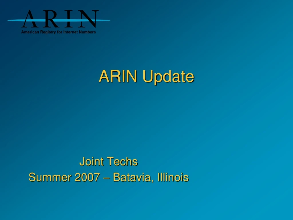 arin update
