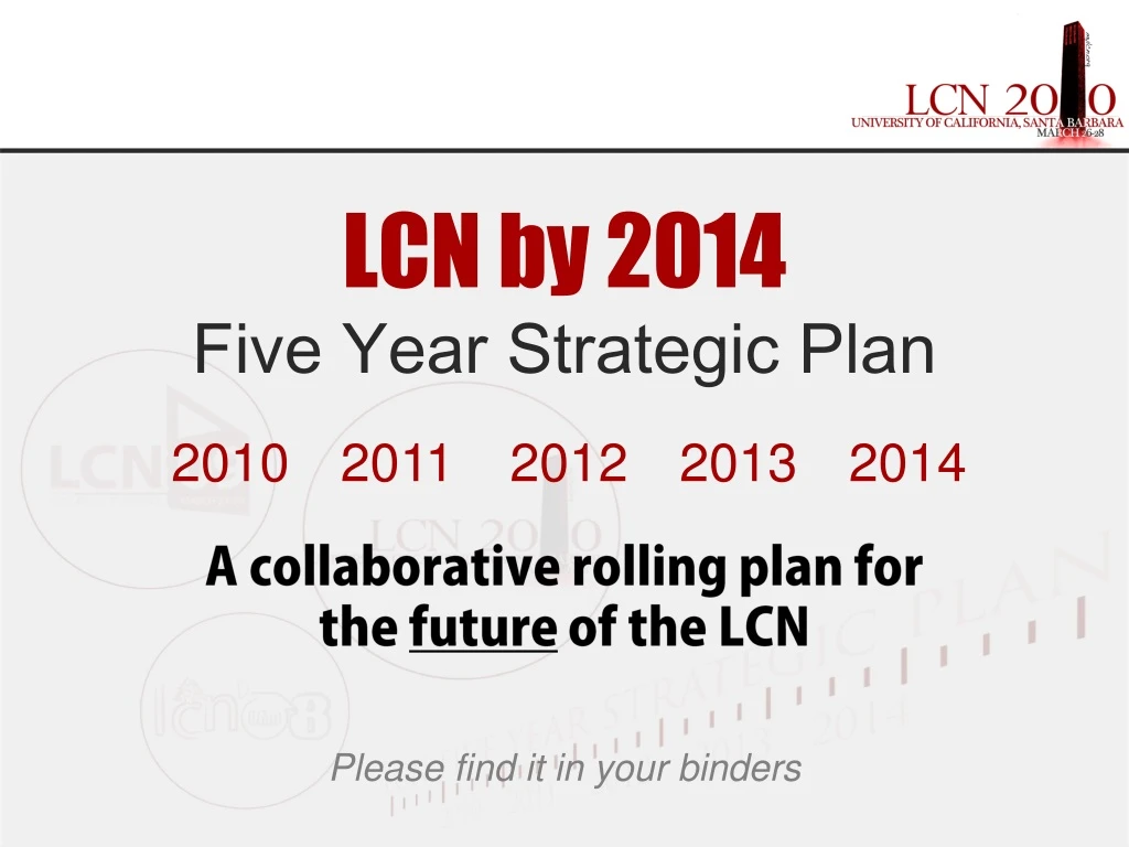lcn by 2014 five year strategic plan