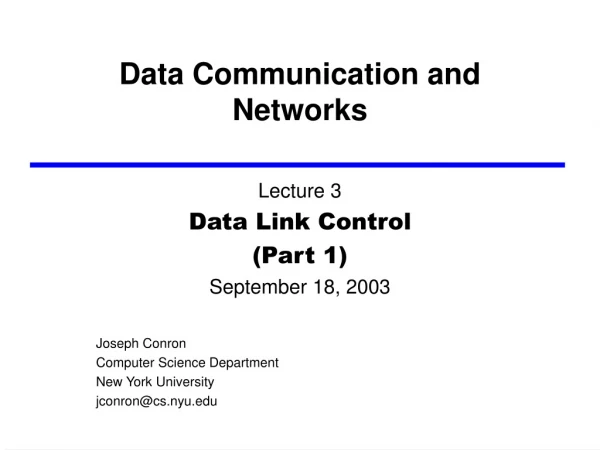 Data Communication and Networks