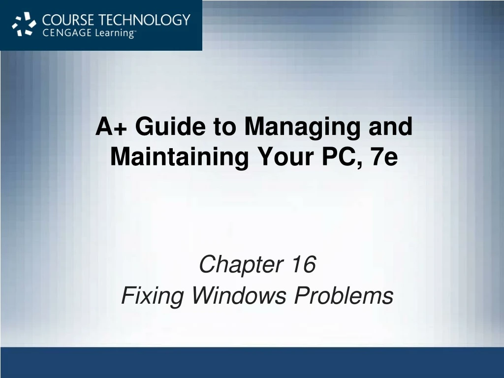 a guide to managing and maintaining your pc 7e