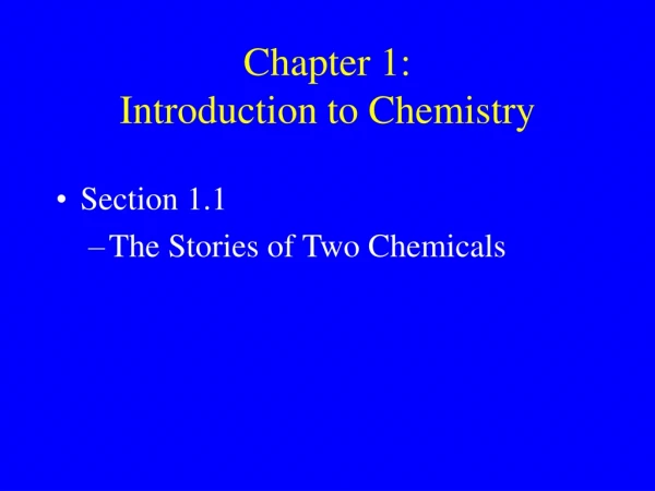 Chapter 1: Introduction to Chemistry
