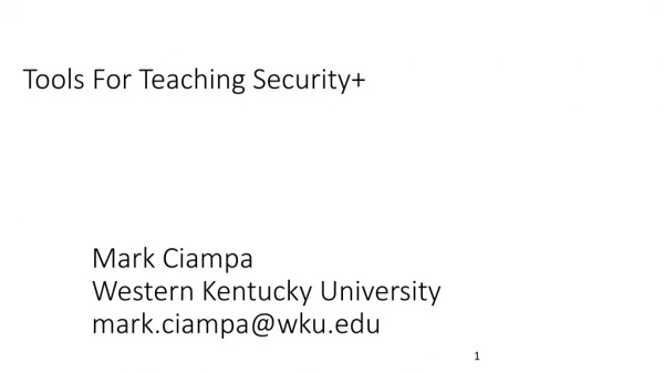 Tools For Teaching Security+