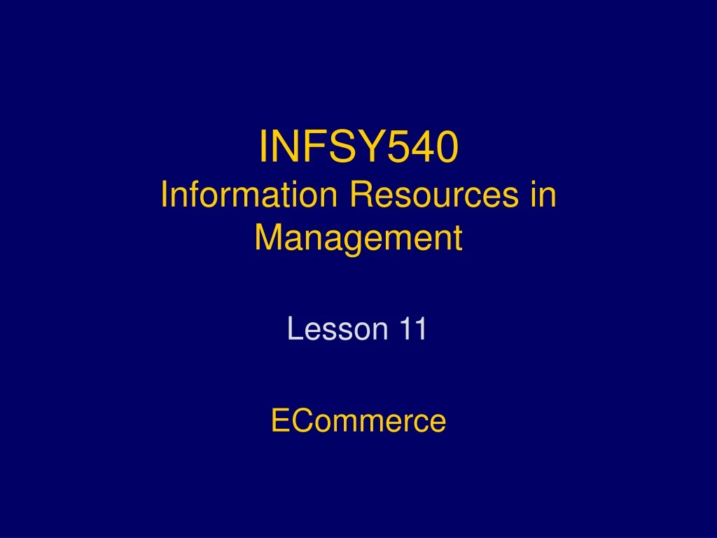 infsy540 information resources in management