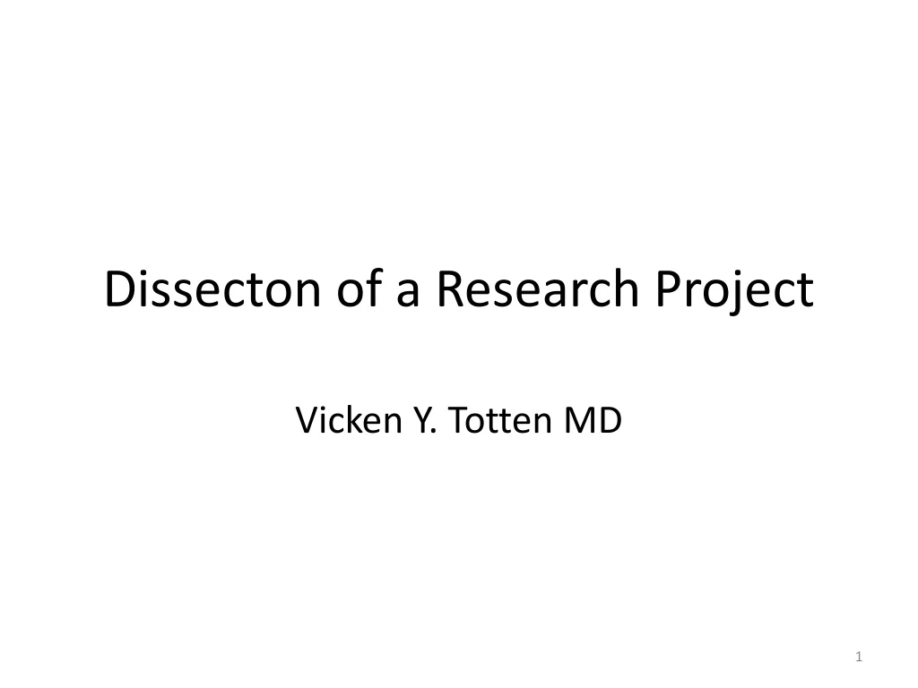 dissecton of a research project
