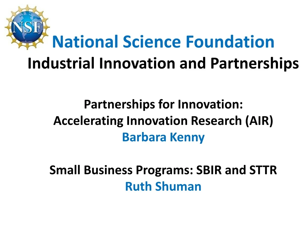 national science foundation industrial innovation