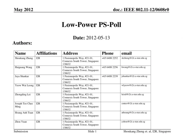 Low-Power PS-Poll