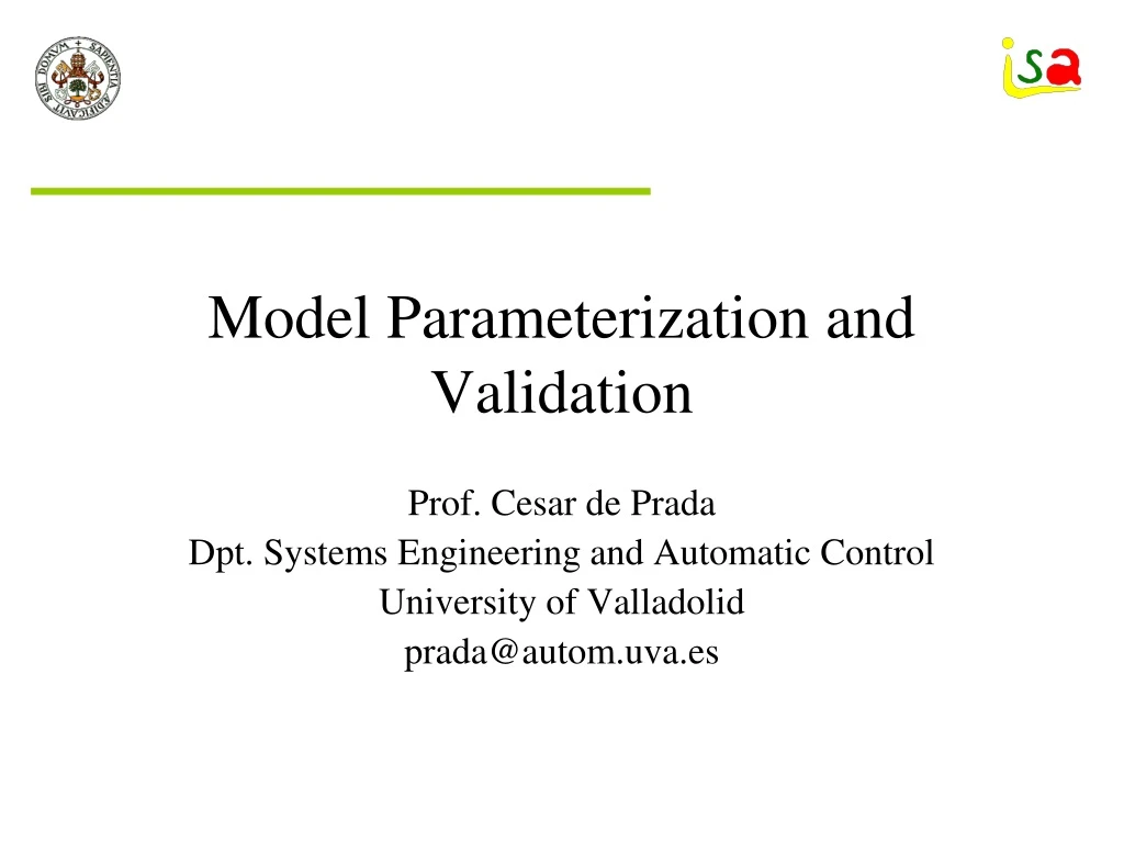 model parameterization and validation