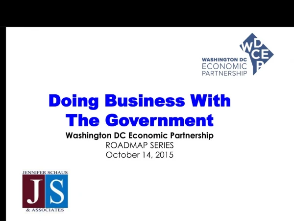 Doing Business With The Government Washington DC Economic Partnership ROADMAP SERIES