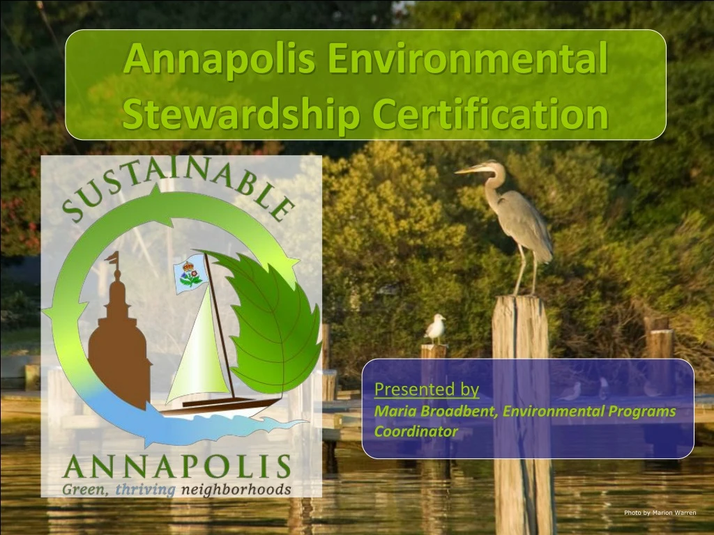 annapolis environmental stewardship certification