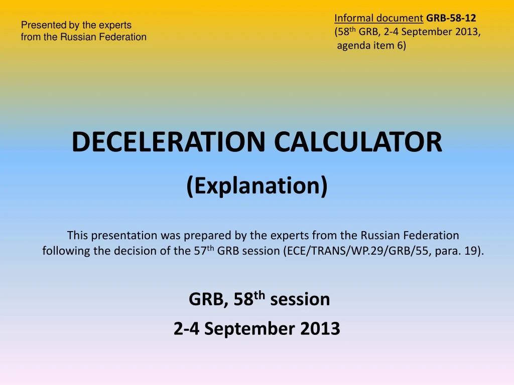 deceleration calculator