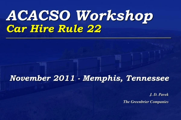 ACACSO Workshop Car Hire Rule 22