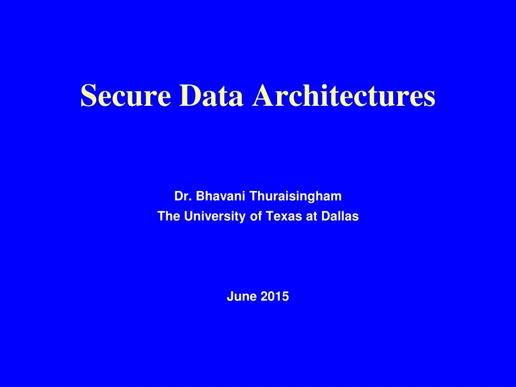 secure data architectures
