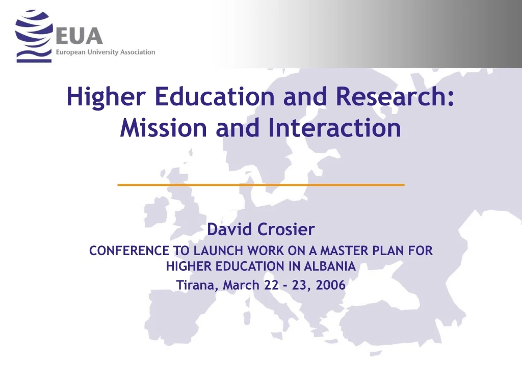 higher education and research mission and interaction