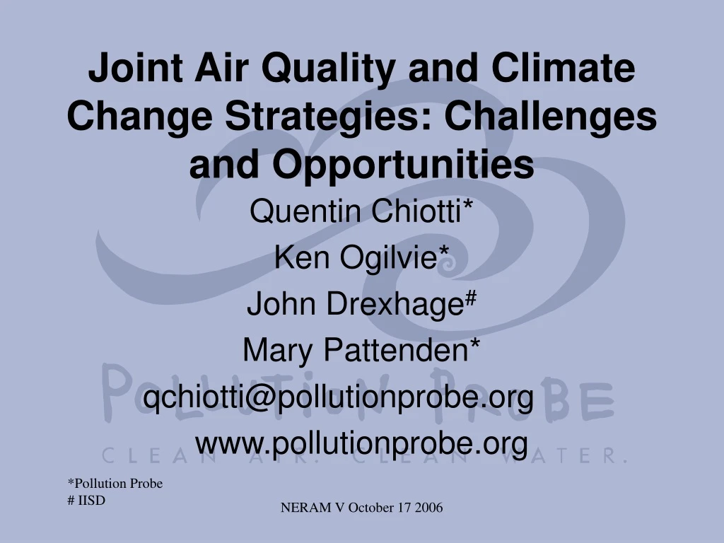 joint air quality and climate change strategies