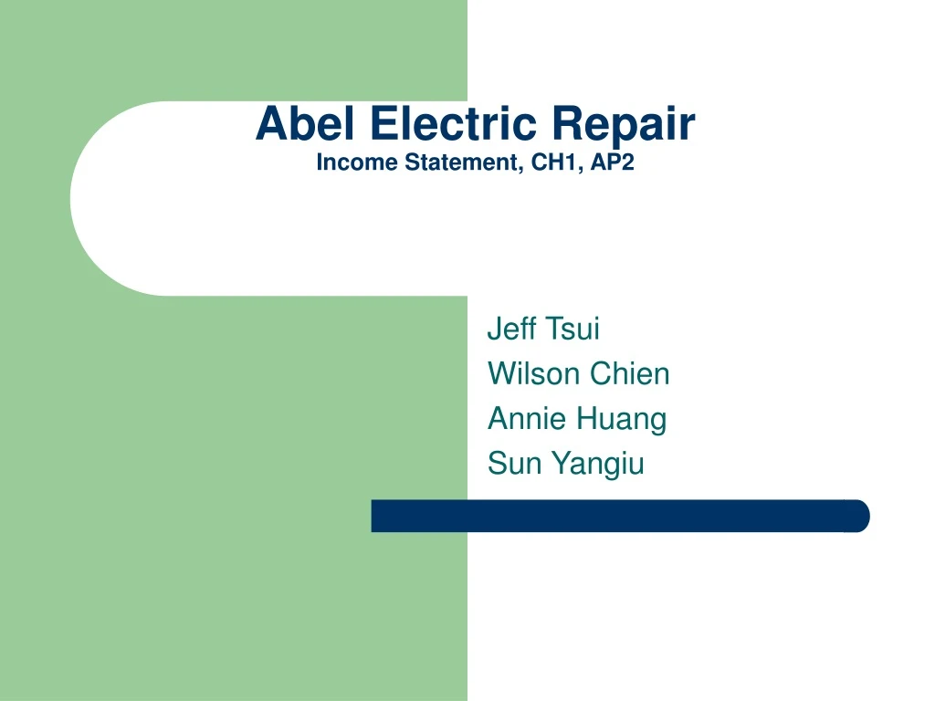 abel electric repair income statement ch1 ap2