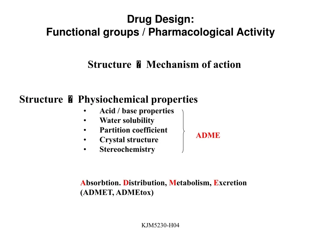 drug design functional groups pharmacological