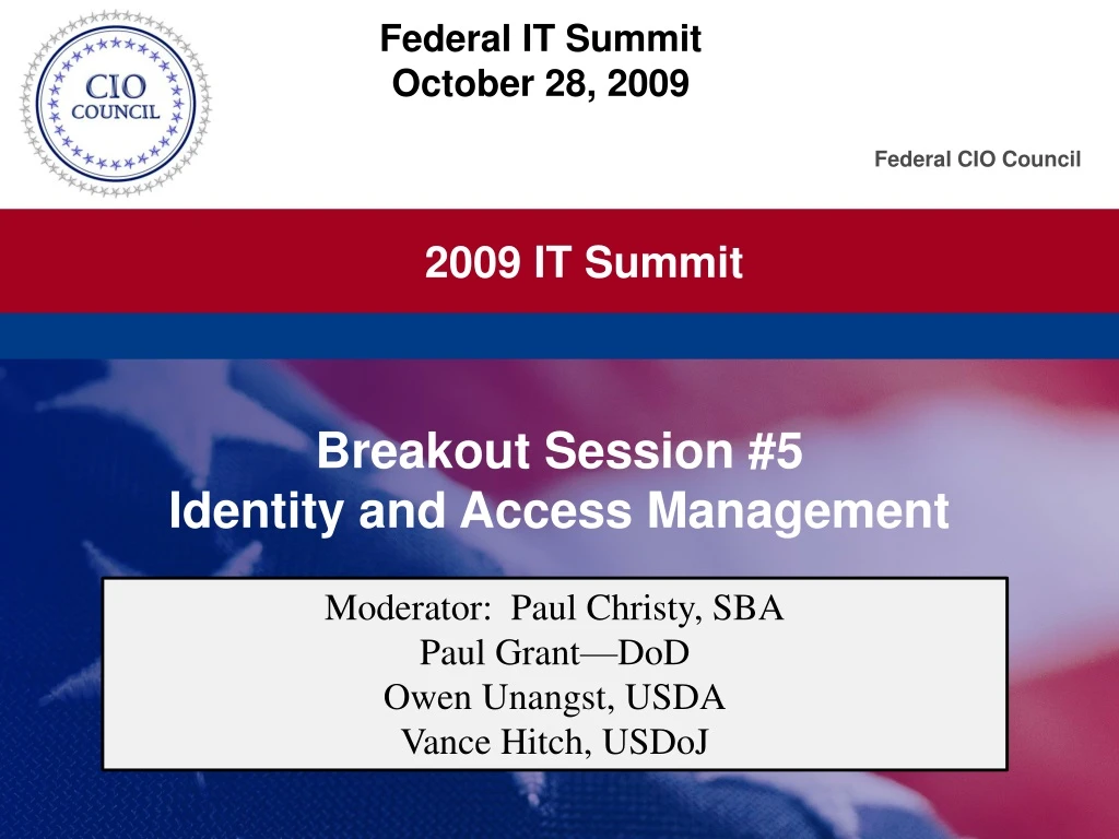 federal it summit october 28 2009