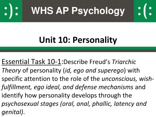 Unit 10: Personality