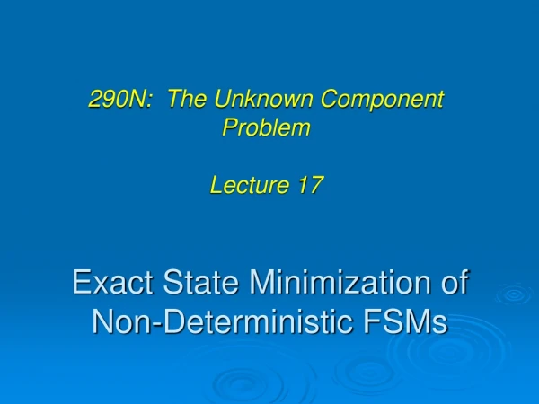 Exact State Minimization of Non-Deterministic FSMs