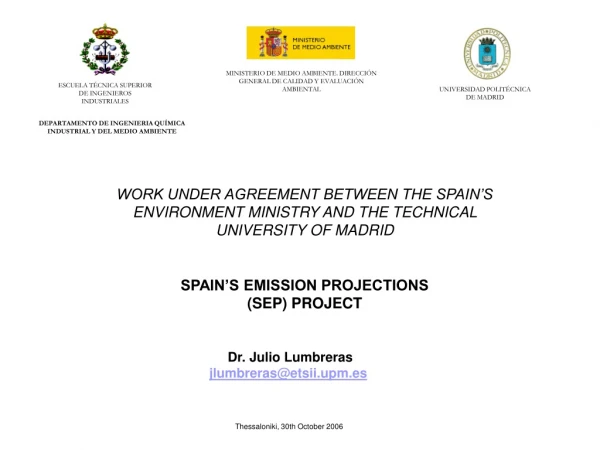 SPAIN’S EMISSION PROJECTIONS (SEP) PROJECT