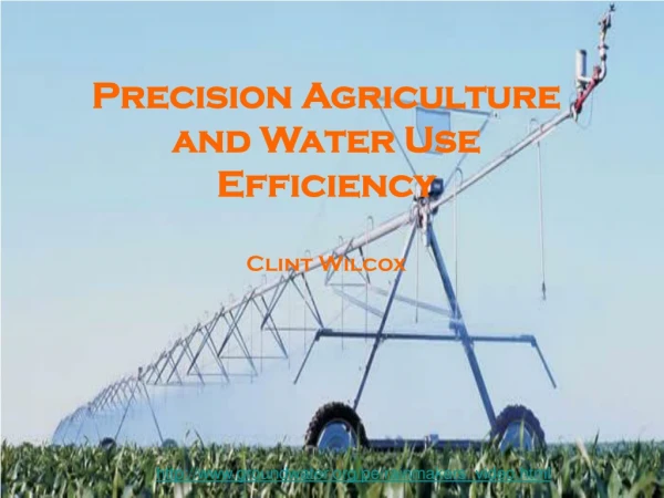 Precision Agriculture and Water Use Efficiency Clint Wilcox