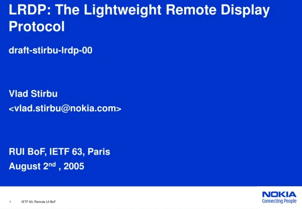 LRDP: The Lightweight Remote Display Protocol