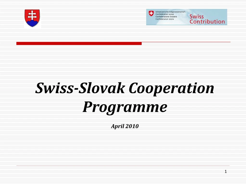swiss slovak cooperation programme april 2010