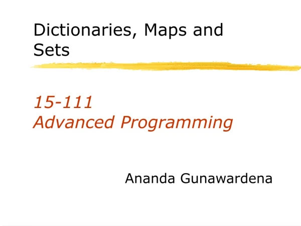 15-111 Advanced Programming