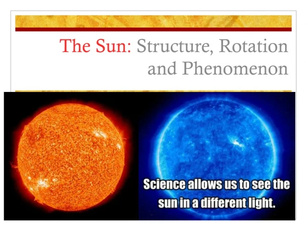 The Sun:  Structure, Rotation and Phenomenon