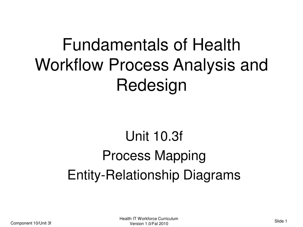 fundamentals of health workflow process analysis and redesign