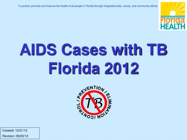 AIDS Cases with TB Florida 2012