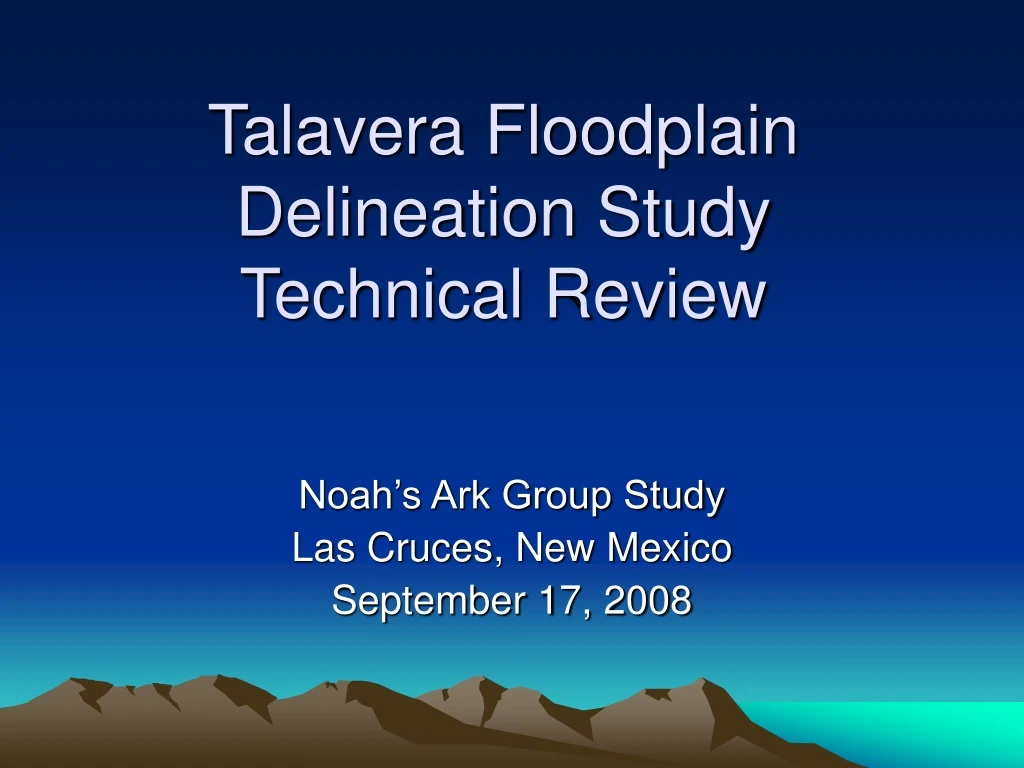 talavera floodplain delineation study technical review