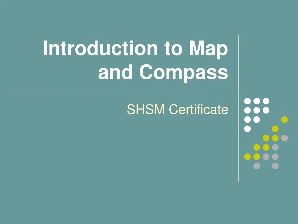 introduction to map and compass