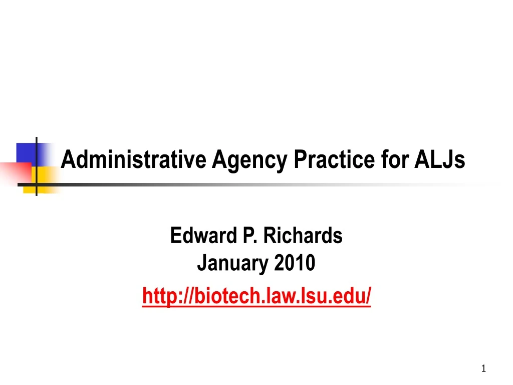 administrative agency practice for aljs