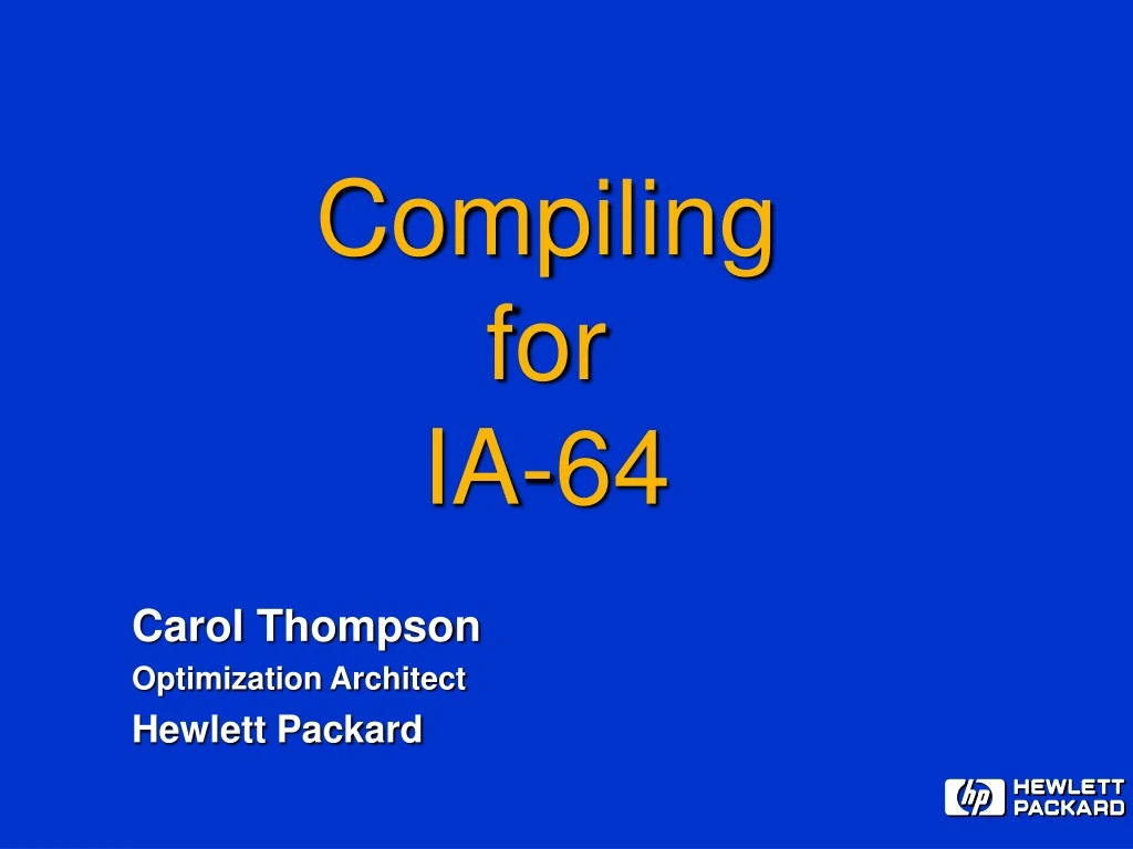 compiling for ia 64