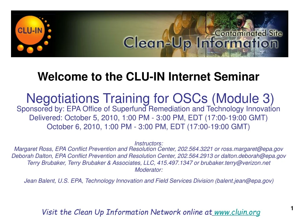 welcome to the clu in internet seminar