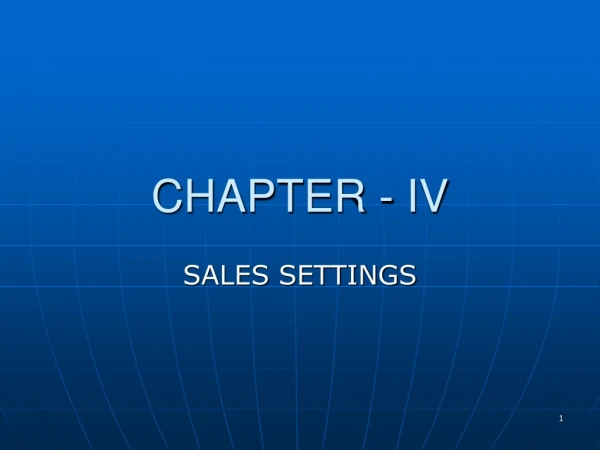 CHAPTER - IV