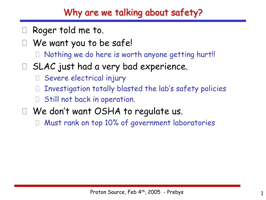 why are we talking about safety