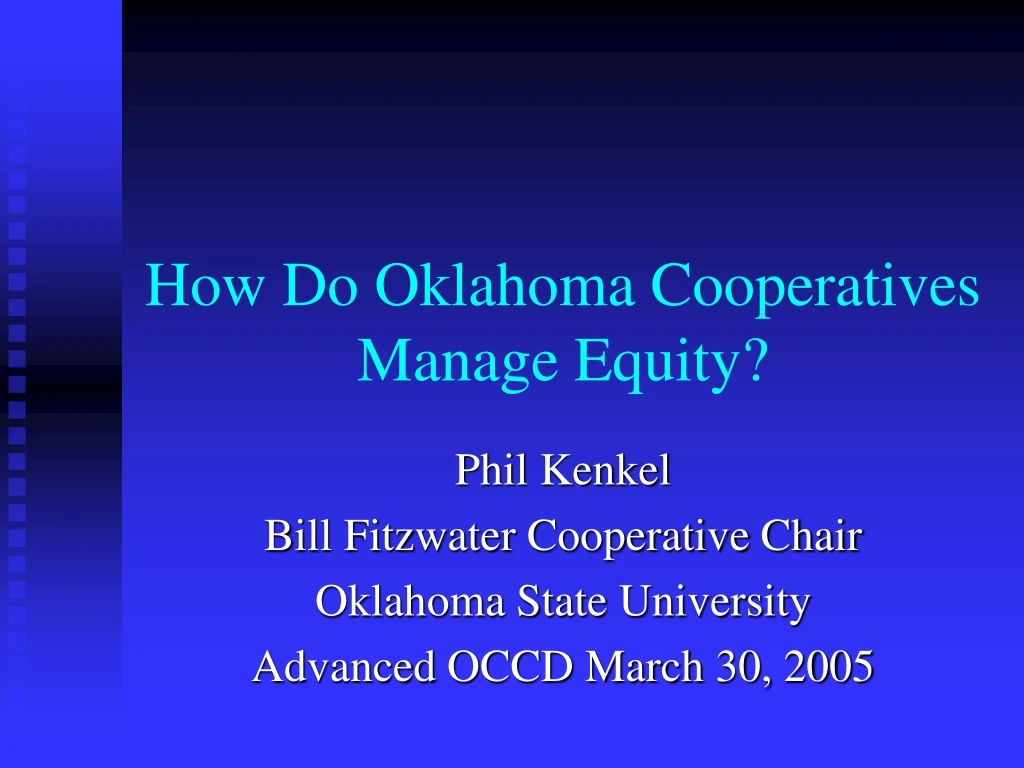 how do oklahoma cooperatives manage equity