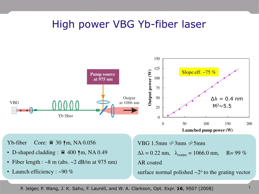 high power vbg yb fiber laser