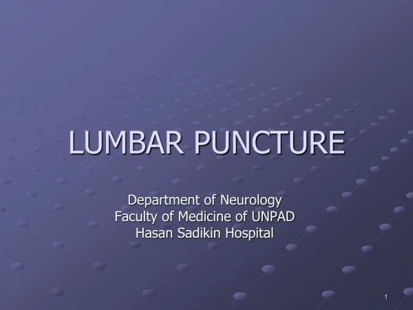 LUMBAR PUNCTURE