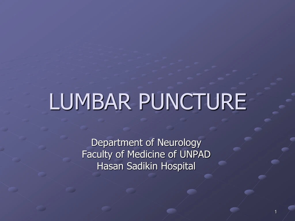 PPT - LUMBAR PUNCTURE PowerPoint Presentation, free download - ID:9120922