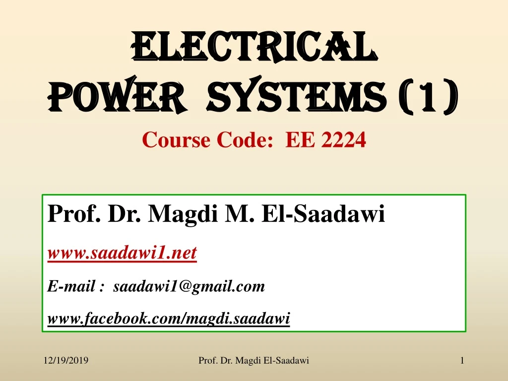 electrical power systems 1