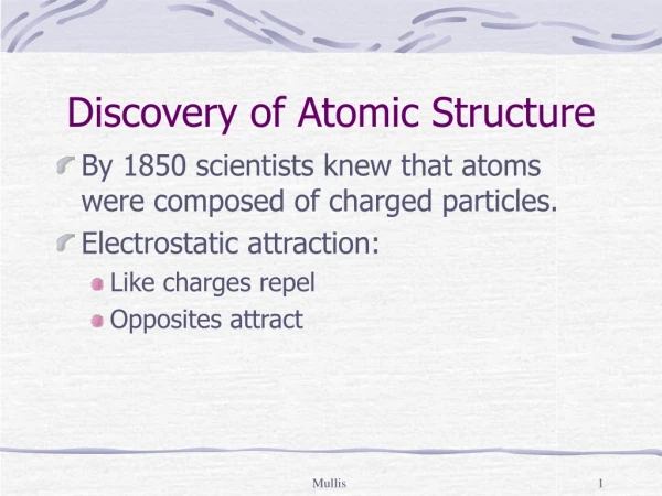 Discovery of Atomic Structure