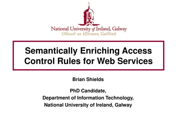 Semantically Enriching Access Control Rules for Web Services